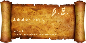 Jakubek Edit névjegykártya