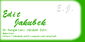 edit jakubek business card